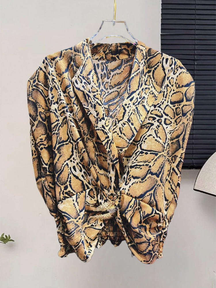 

Spring Summer Vintage Elegant Korean Style Fashion Chic Sleeveless Top Women Advanced Design Sense Leopard Print Shirts