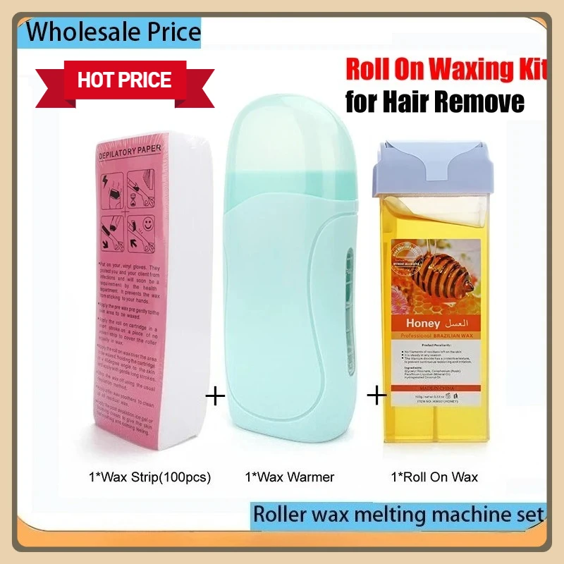 2026 Depilatory Wax Cream Hair Removal Roller Wax Heater Waxing Hot Cartridge Warmer Equipment Tool Waxing Kit Unisex Roll on