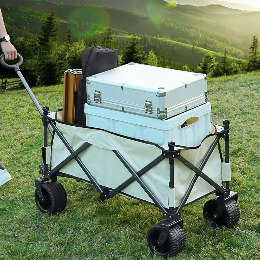 

Multifunction Picnic Tourist Storage 150L Camping Cart Foldable Portable Household Grocery Cart Outdoor Camper Accessories