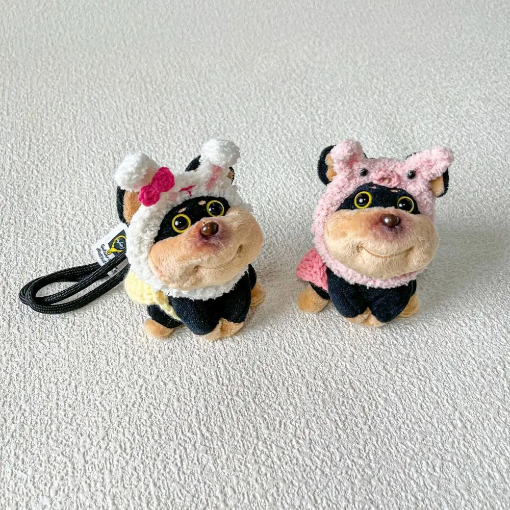 

Soft Doll Cartoon Bee Dog Doll Keychain with Hat Plush Bee Puppy Bag Pendant Fashion Cute Bee Dog Keyring Car Accessories