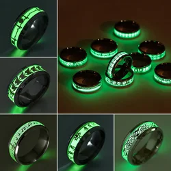 2026 Stainless Steel Glowing In Dark Heart Finger Rings for Men Women Punk Music Dragon Luminous Ring Couple Jewelry Anel