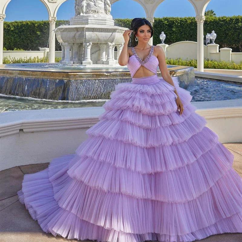 

Light purple Ball Gown Quinceanera Dresses 2023 Beading Dress For Quinceanera Sweet Tiered 16 Dresses Vestido De 15 Anos Robe De