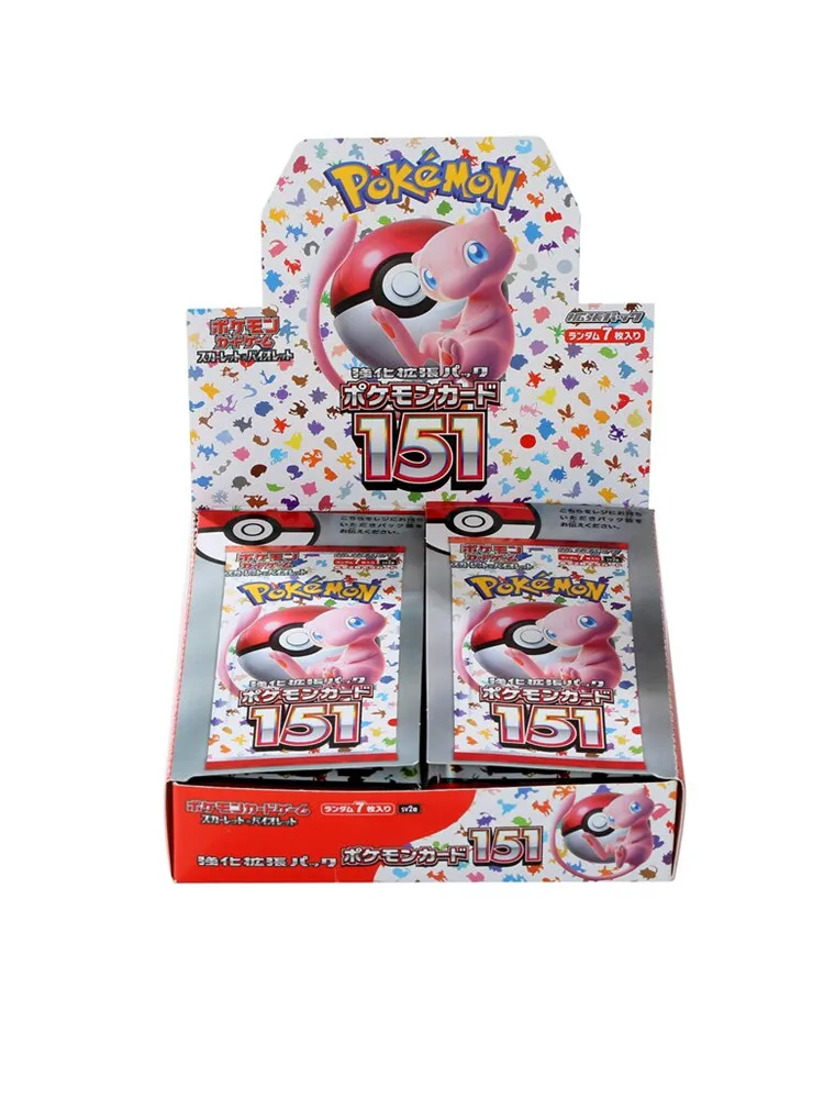 140 개/상자 애니메이션 포켓몬 카드 스칼렛 바이올렛 151 일본 SV2a 버전 TCG 클래식 확장 부스터 박스 트레이딩 카드 선물