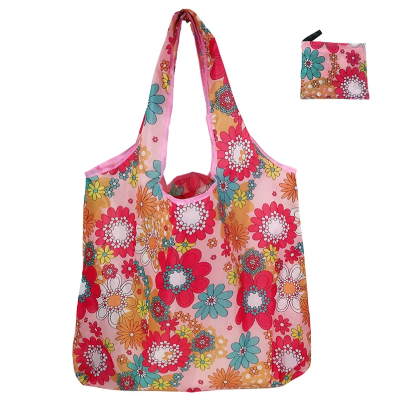 Bolsas de compras reutilizables para mujer, bolso de mano plegable de tela portátil, bolsa de comestibles ecológica, bolsos de mano plegables de gran capacidad para frutas y verduras