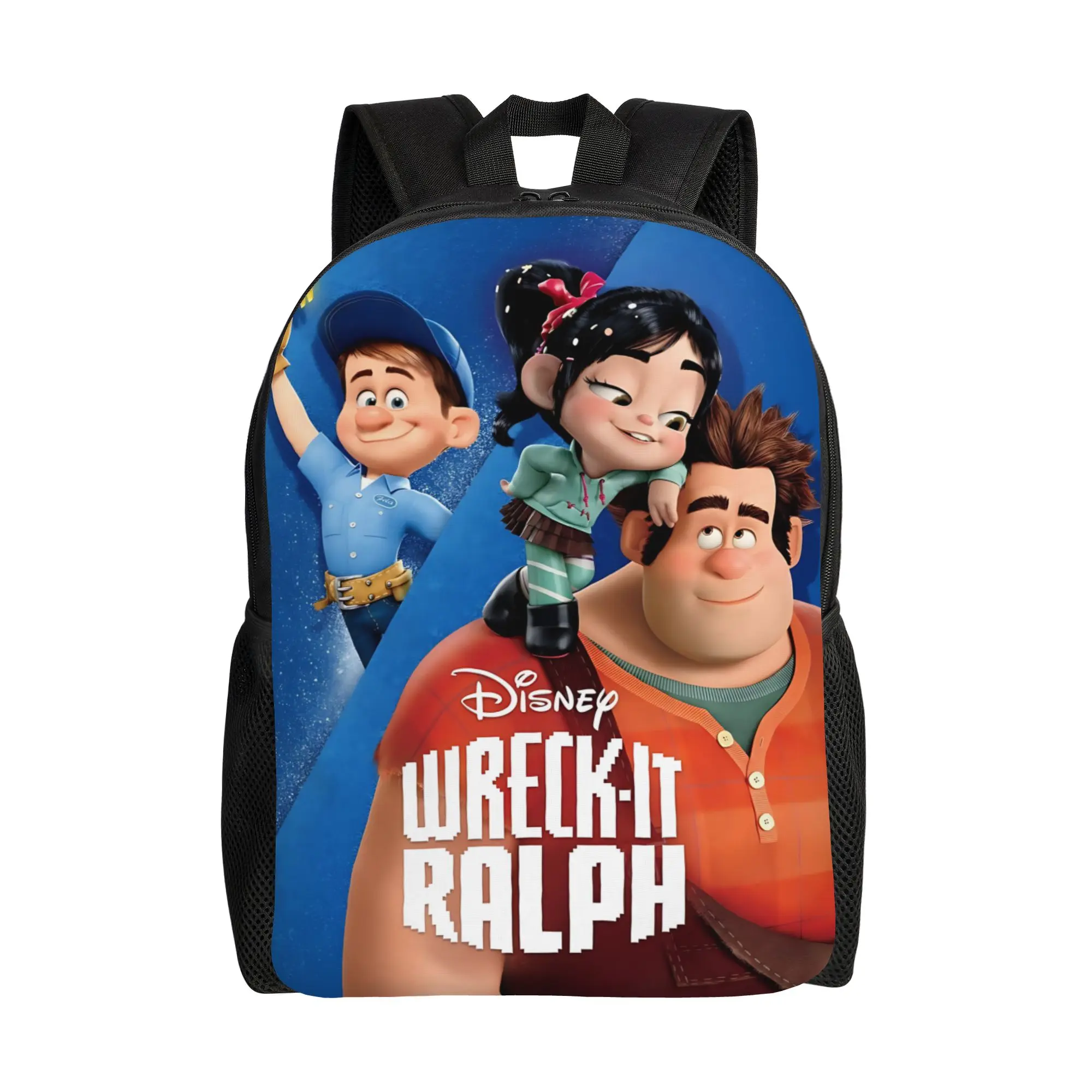 

1PC first day of school Backpack Funny Disney animation Daypack Wreck It Ralph Fashion Travel Retro Washable Rucksack