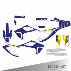 Für HUSQVARNA TE FE TC FC TX FS 125 250 350 450 2016 2017 2018 Grafiken Decals Aufkleber Motorrad Hintergrund nach Nummer Name