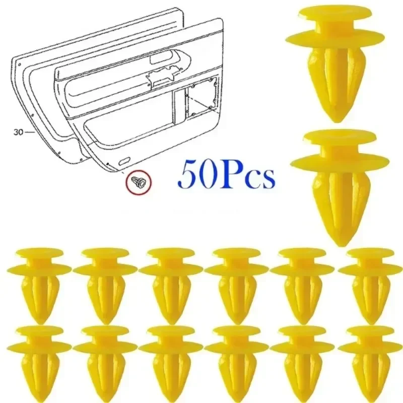 50X Universal Dash Door Panel Trim Push Fastener Clip For Audi A3 A6 A8 R8 TT VW Polo T4 T5 Galaxy Sharan Ford Seat 7M0867299K