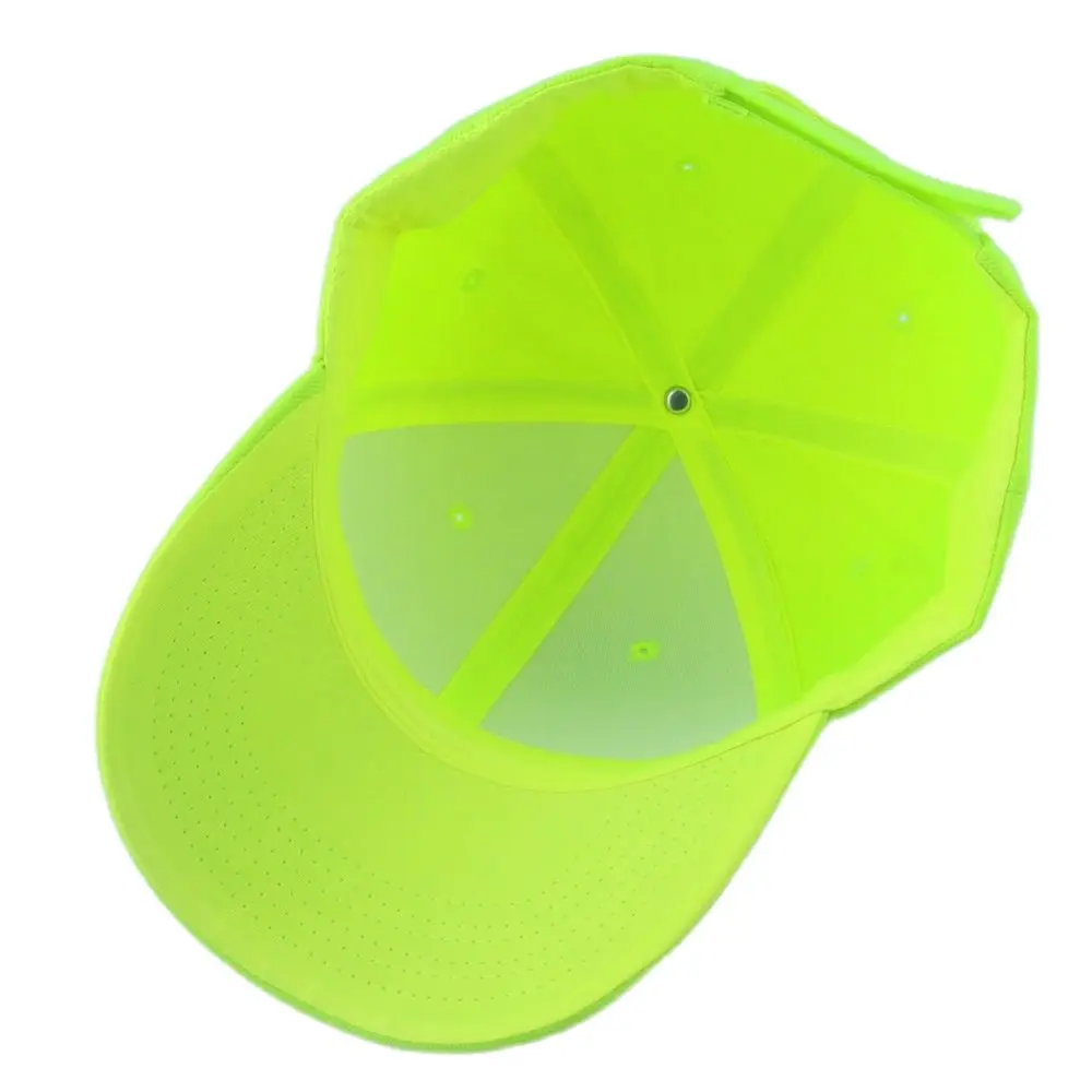 Bright Yellow Green Plain Twill Baseball Cap Blank Casual Hat for Women Men Lime Orange 6 Panel Cap Pre-Curved Visor