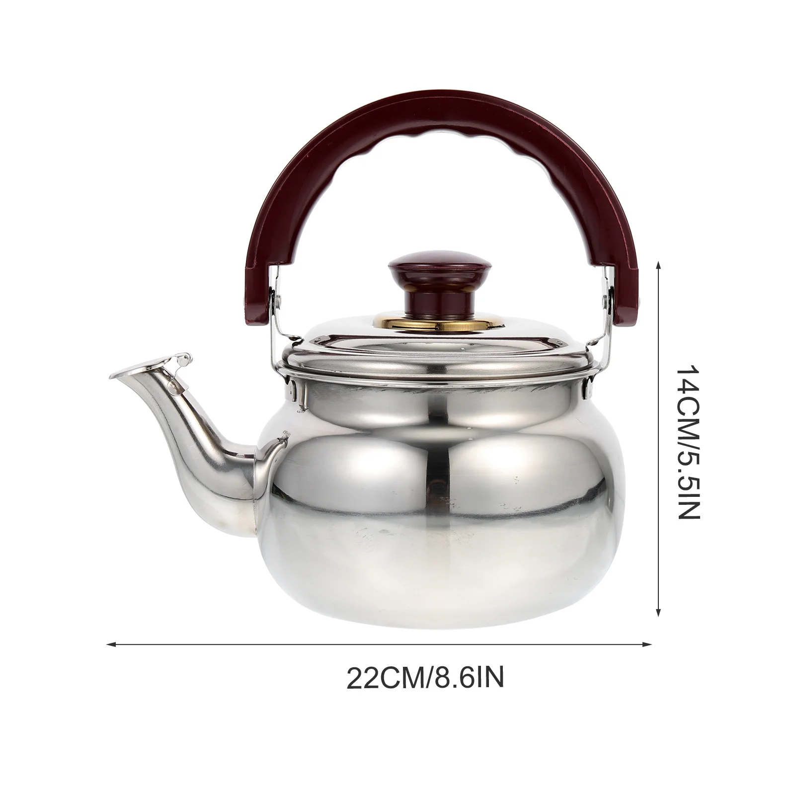 

Premium Stainless Steel Large Capacity Water Kettle Stovetop Tea Pot Anti-Scalding Handle Household Office Kitchen Water