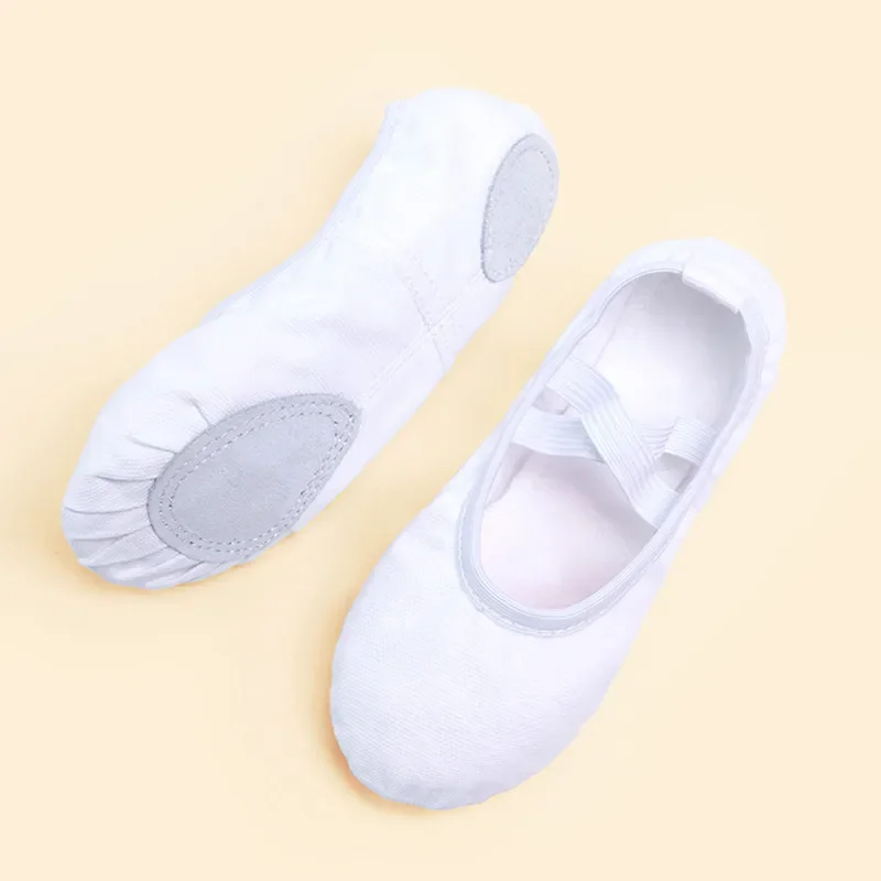 여성 및 소녀용 발레 슈즈, 아동용 캔버스 댄스 슬리퍼, 연습용 전문 소프트 솔 발레 플랫