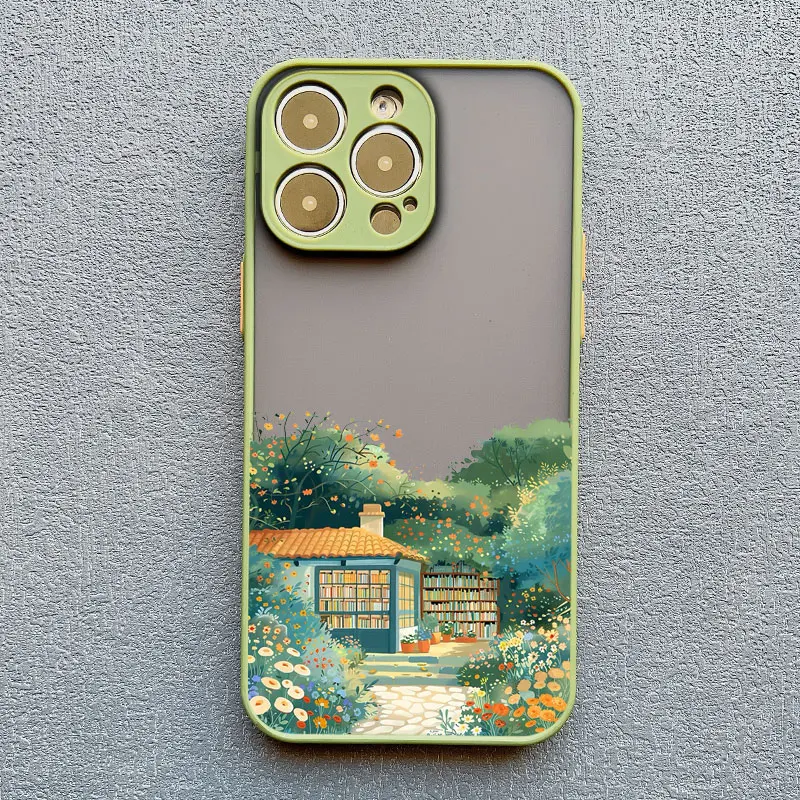 Wunderschöne Natur-Wald-Baum-Buchhandlung Handyhülle für iPhone 14 13 12 11 Pro Max 17 15 16 Pro Max 14 Plus Mini XS X XR Schutzhüllen – Detail 5