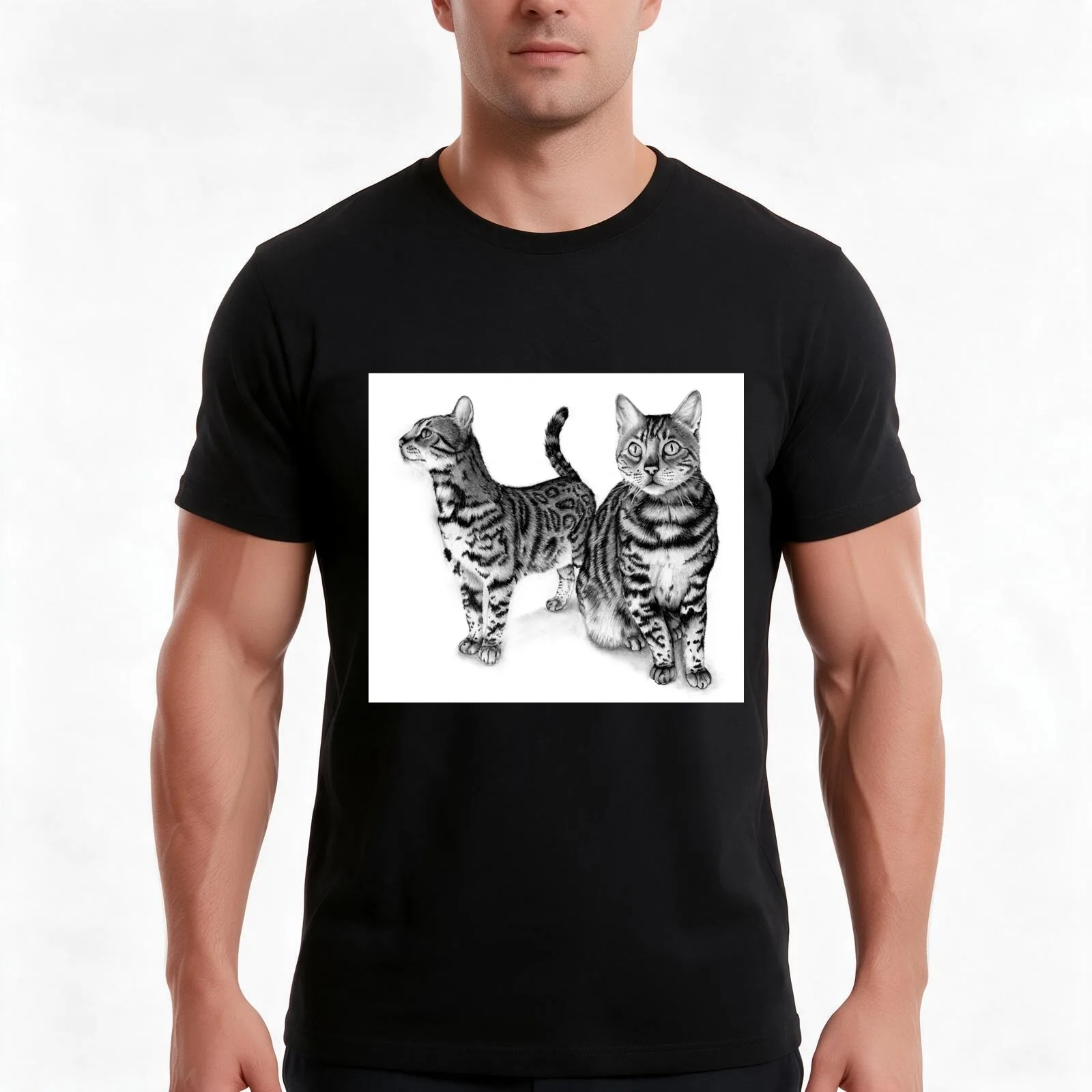 Bengal cats T-Shirt Summer Casual Cotton Tee Oversized Streetwear Tops Vintage Graphic Print Loose Fit Short Sleeve