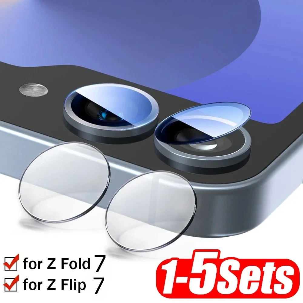 1-5 Conjuntos de Películas de Vidro Temperado HD 9H Transparentes para Lentes de Câmera Samsung Galaxy Z Fold 8 Ultra Flip 7 - Proteção Anti-riscos para Câmera de Celular