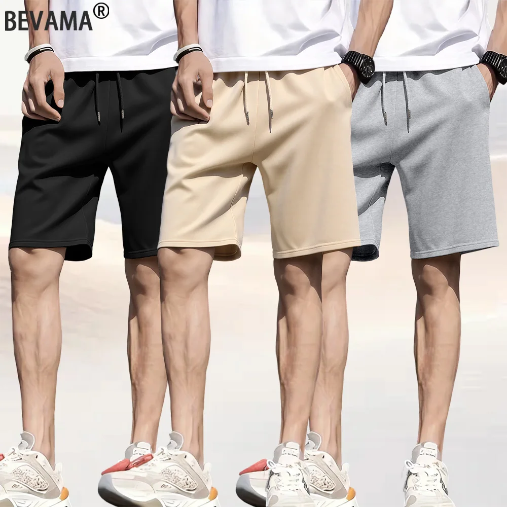 

Men's Casual Shorts Summer Solid Color Drawstring Waist Pockets Short Pants Comfortable and Breathable Gym Sports Shorts