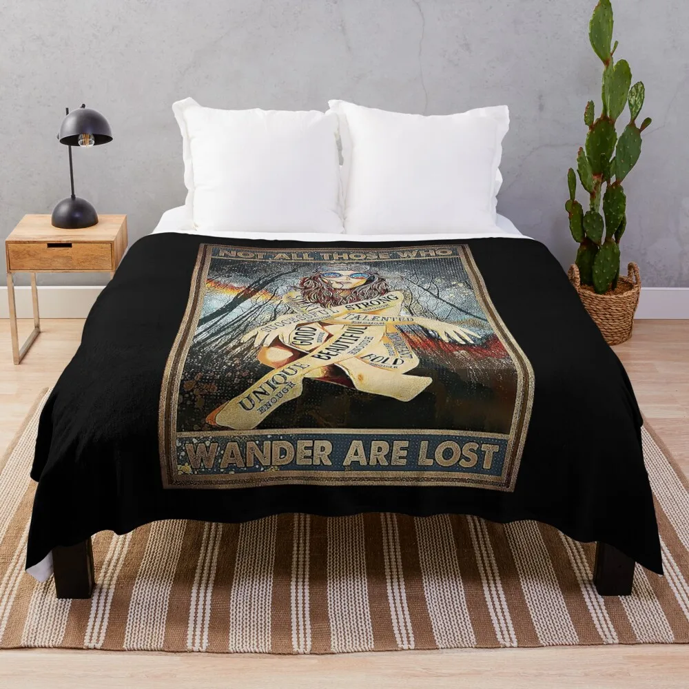 

Not All Those Who Wander Are Lost Girl Hippie In The Forest Throw Blanket Kid'S Heavy Blankets