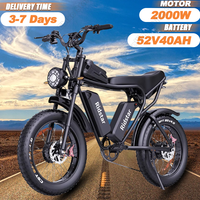 Ridstar Q20 Electric Bicycle 2000W Dual Motor 52V40AH Dual Battery Hydraulic Brake Ebike 20*4 In Fat Tire Mountain Electric Bike