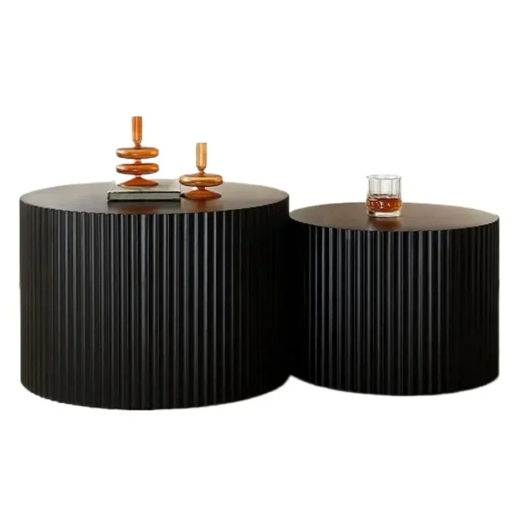 Set Meja Kopi Bulat, Meja Kopi Bersarang untuk Ruang Tamu, Meja Samping Kayu Modern Meja Ujung Aksen untuk Rumah, Meja Kafe