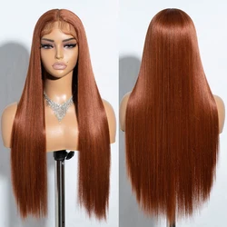 Synthetic Lace Front Wigs Dark Orange Ginger Color Hair 30