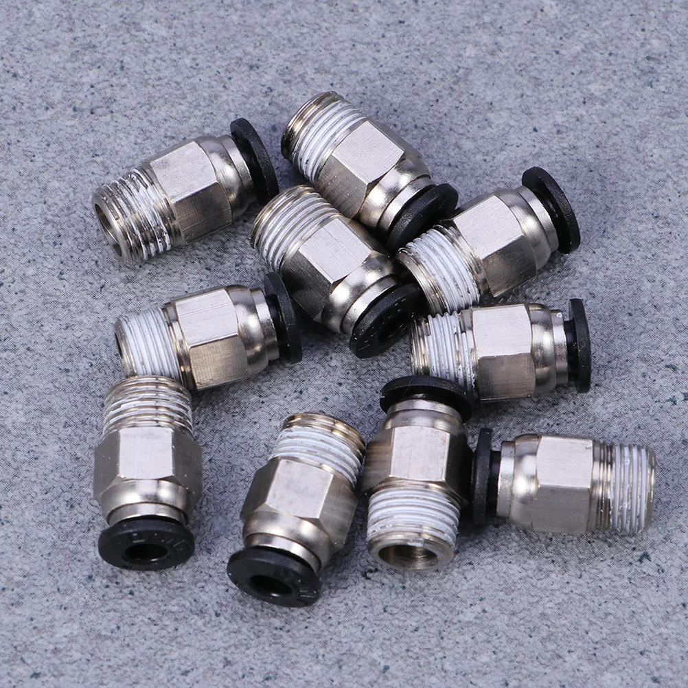 

8 Pcs Connector for 3D Printer Ptfe Tube Push Tubing Fitting Male Straight Pneumatic