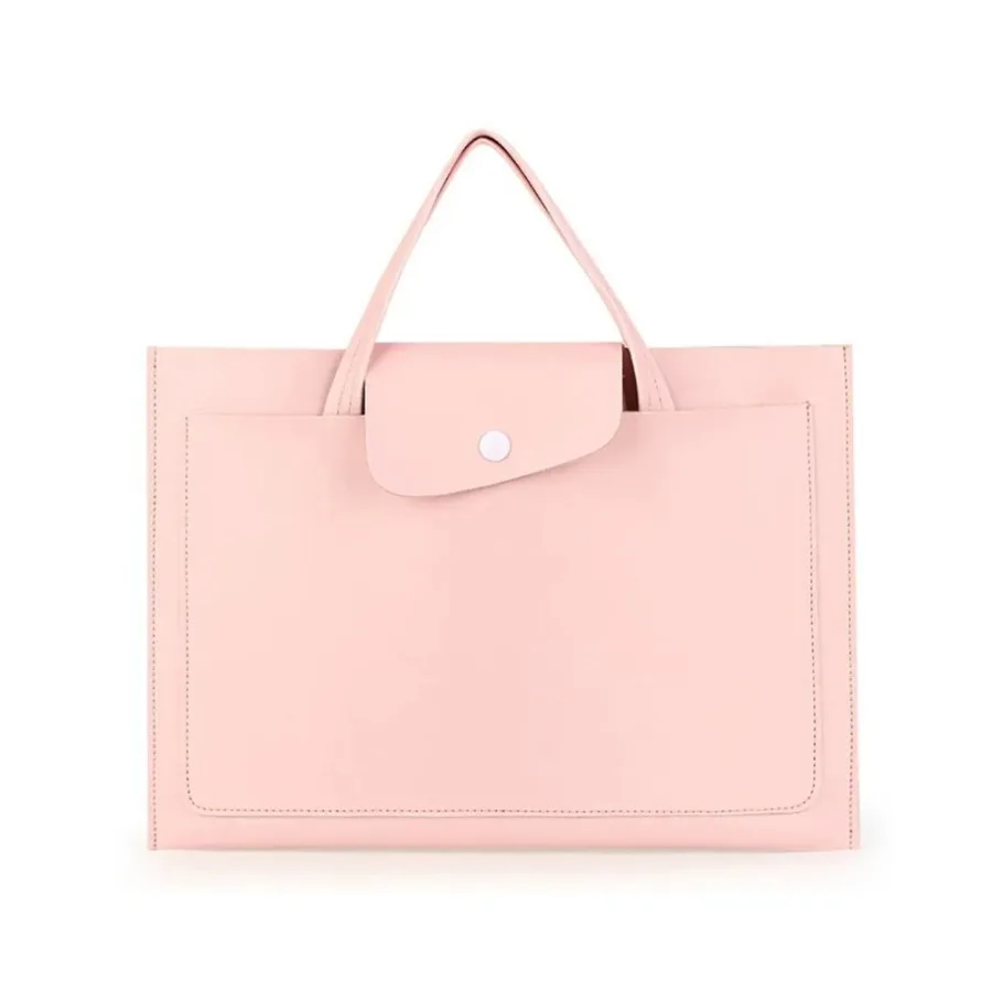 PU Leather Unisex Briefcase Custom Logo Stitching Laptop Tablet Storage Bag Business Gift
