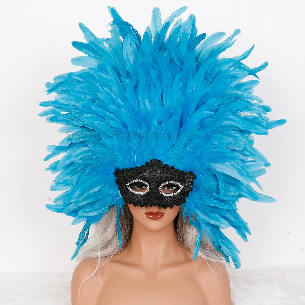 Multiple Styles High-end Feather Half Face Mask Removable Carnival Night Role Playing Props Graduation Party Role Playing 4