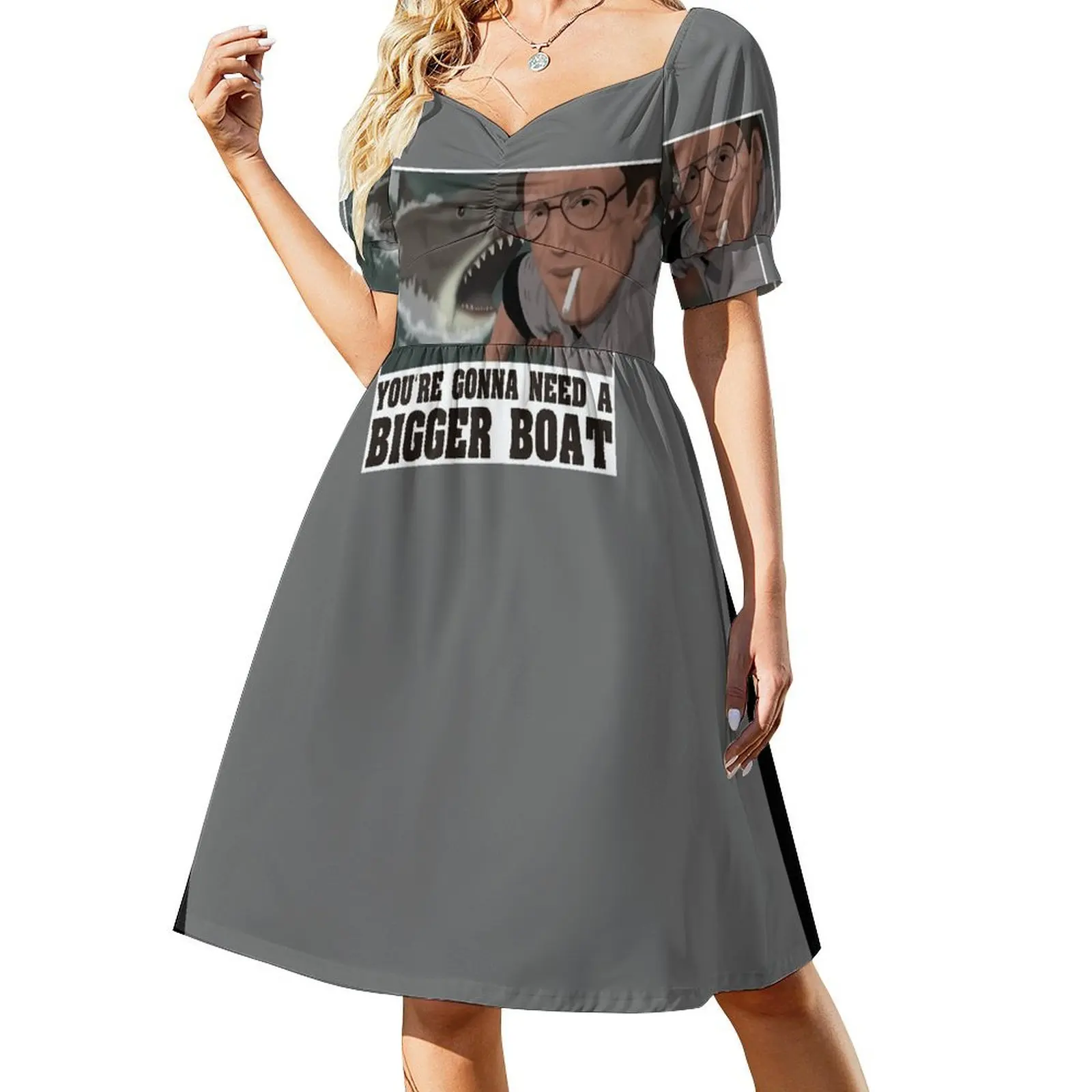 You're Gonna Need A Bigger Boat - Jaws Short-Sleeved Dress summer dress daily women's summer dress 2025