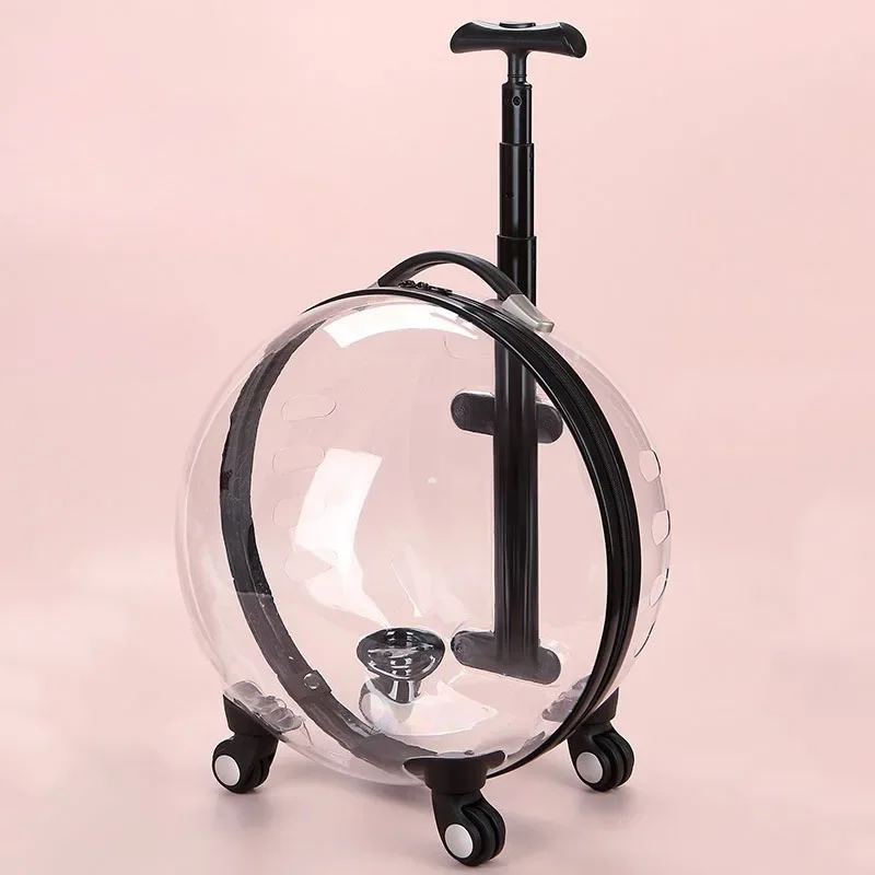 

Transparent Pet Carrying Cat Travel Backpack Portable Transport Trolley Bag Breathable Space Capsule Pet Trolley Carrier for Dog