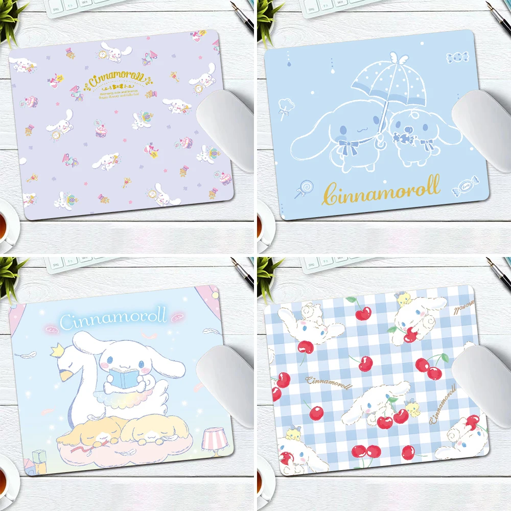 Милый небольшой коврик для мыши Cinnamoroll, компьютерный коврик для мыши, коврик для мыши для ноутбука, коврик для мыши, коврики для письменного стола, Офисные аксессуары, 21x26 25x30 см