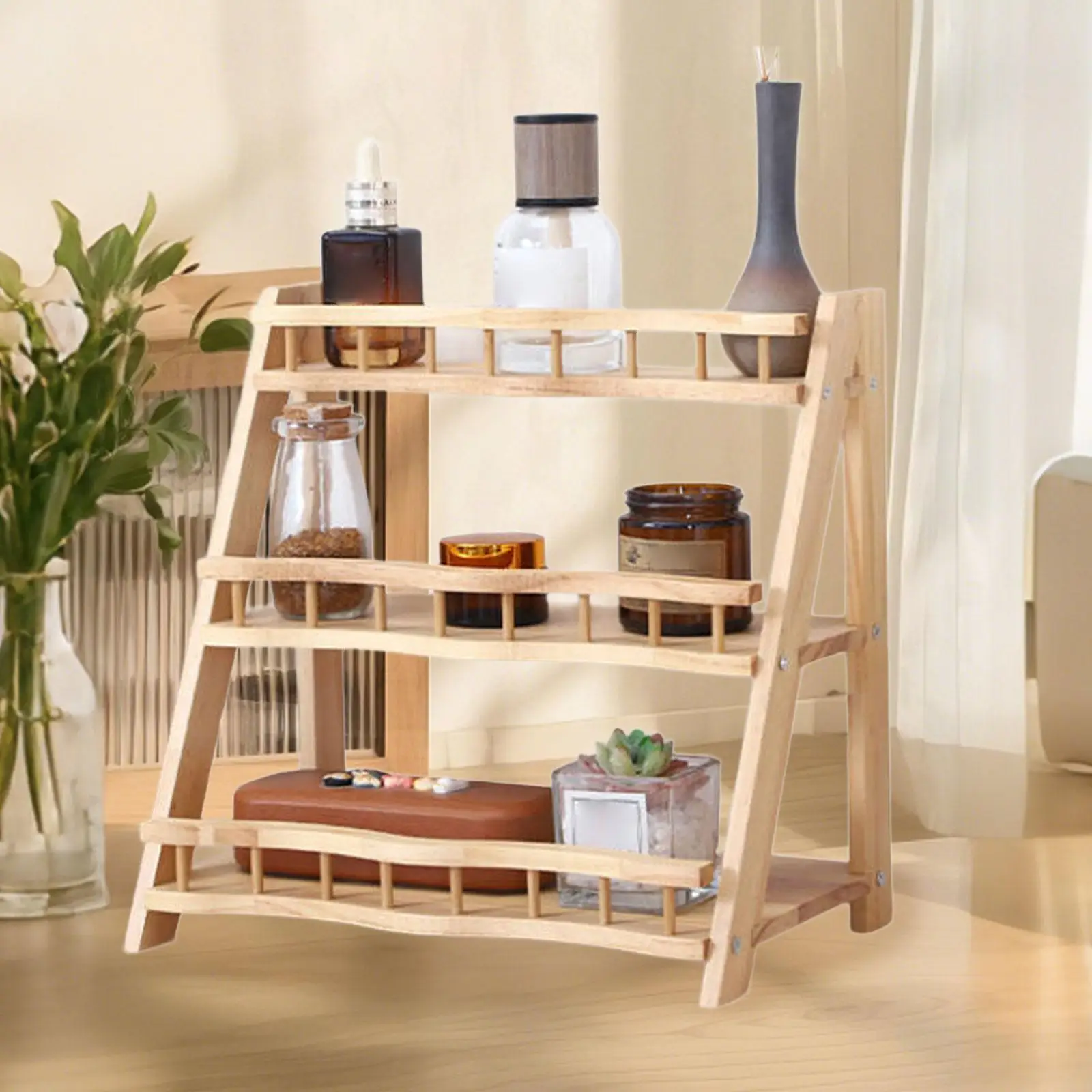 

3 Tier Wooden Display Riser Stand Bathroom Counter Organizer