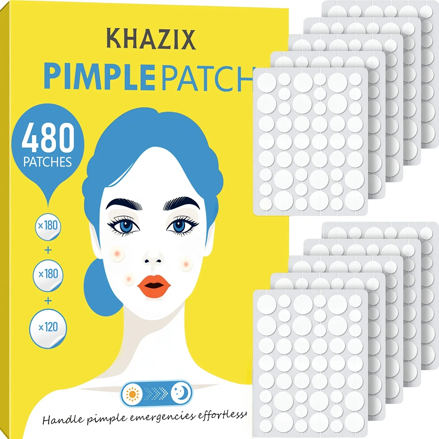 48 قطعة من رقع حب الشباب المهدئة للبشرة - تقنية الغروانية المائية تعالج بلطف العيوب، حماية غير مرئية. #1