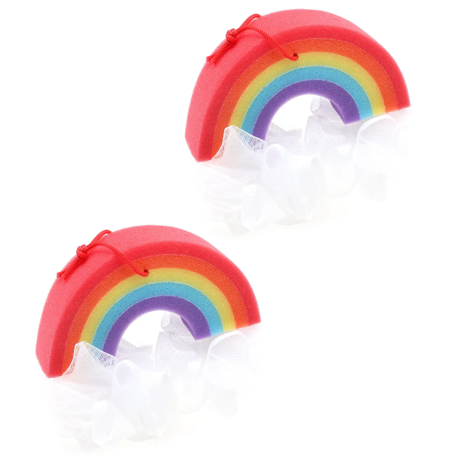

2 Pcs Rainbow Bath Skin Scrubber Home Use Balls Brush Shape Shower Tool Exfoliating Bubble Wipe Cleanliness Comfort