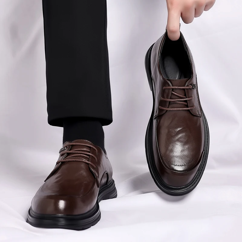 

2024 genuine leather new comfortable casual fashion classic men's business Oxford versatile wedding retro men's leather shoes