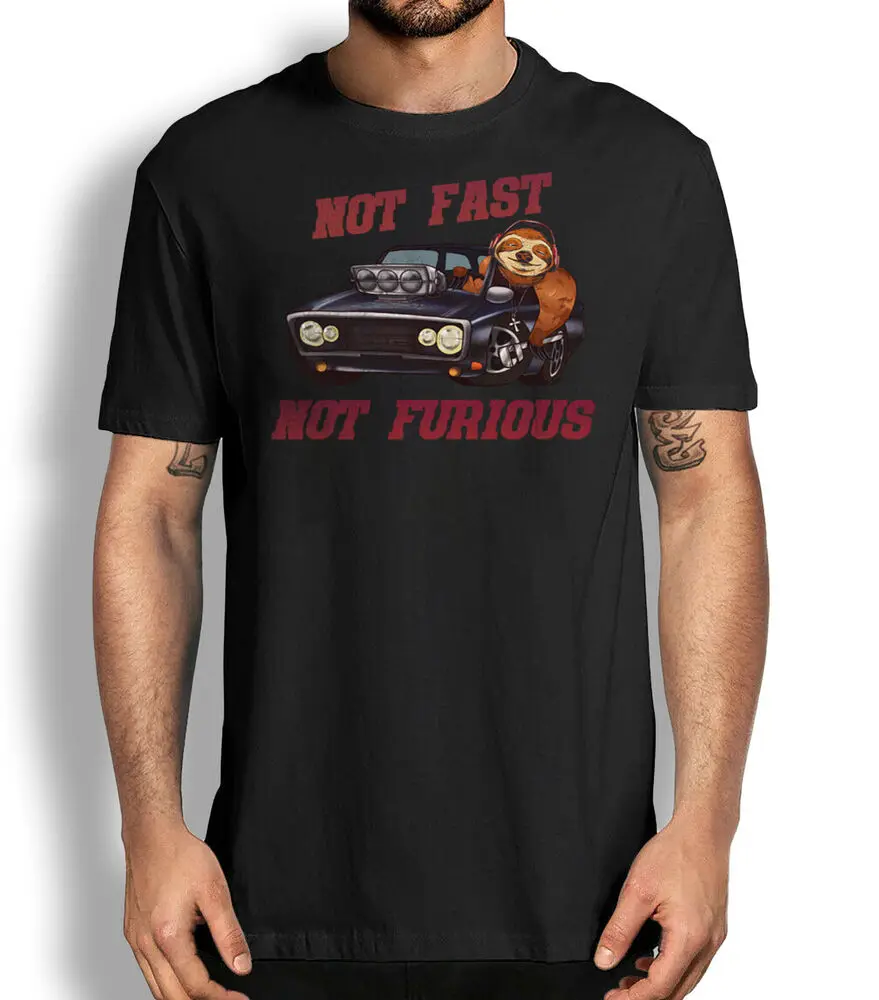 Not Fast Not Furious Funny Sloth T-shirt Mens Womens T-shirts Sarcastic Funny Anime Graphic T-shirts Y2K Tops New Arrival