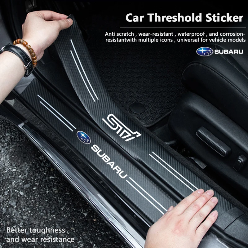 5Pcs Car Threshold Stickers Anti Scratch Decals Protector For Subaru STI Impreza Legacy WRX BRZ Forester XV Outback Exiga Ascent