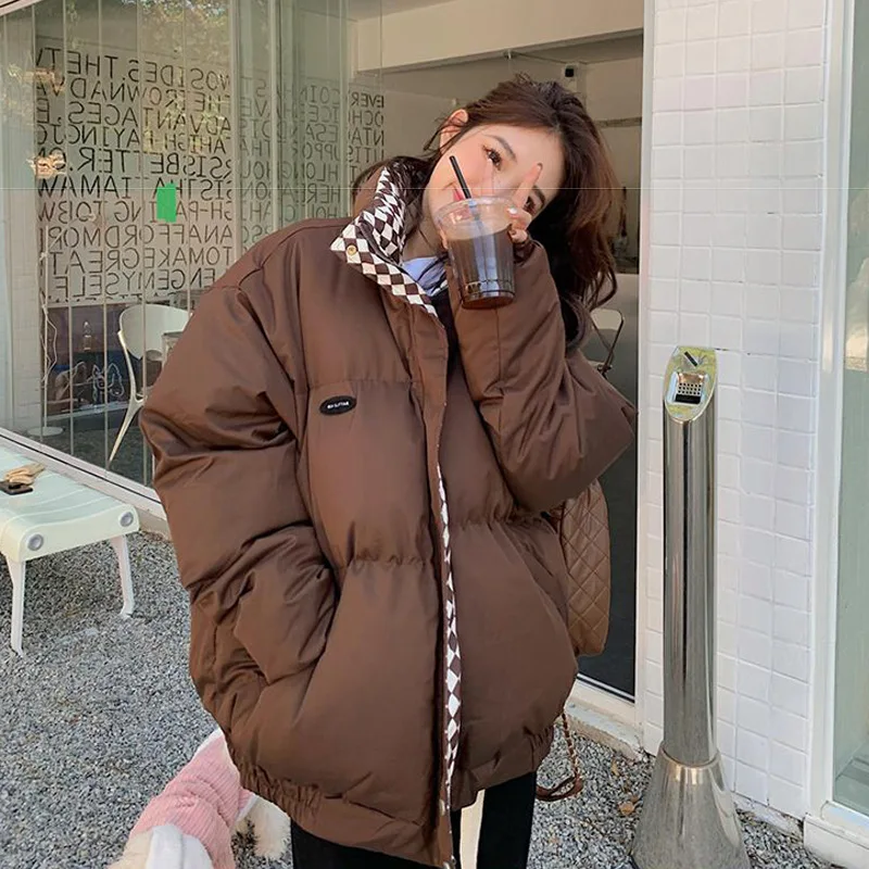 Thickened Down Jacket for Women Cotton Coat Oversized Leisure Personality New Bread Clothes Winter