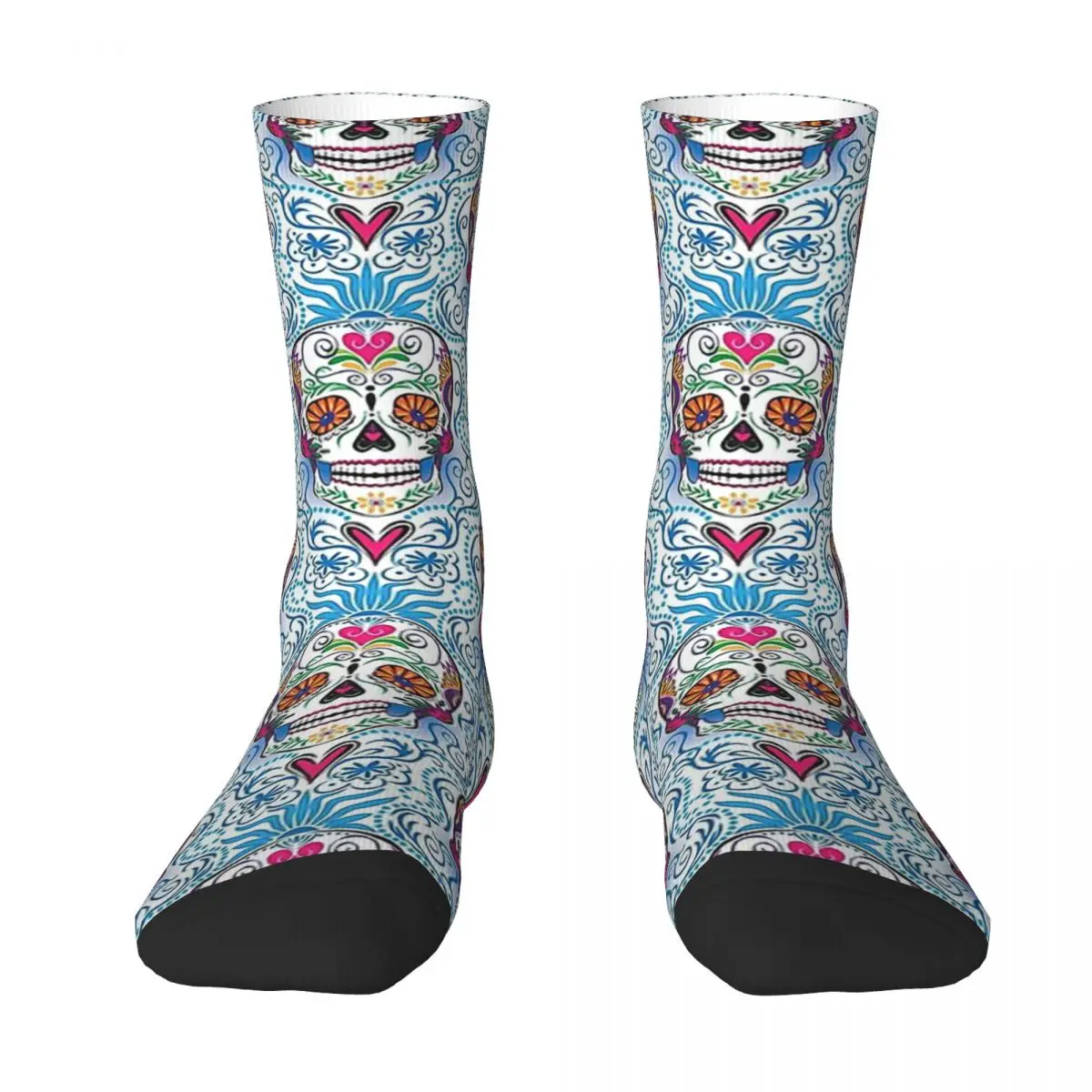 Sugar Skull Damask Sugar Skull Kawaii Socks Gym Cartoon Pattern Socks