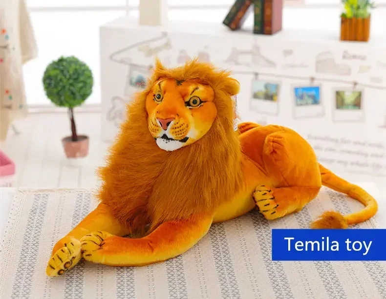 [Engraçado] grande 85cm leão rei adulto simba pelúcia boneca brinquedo simulação animal propenso leão modelo crianças criança melhor presente