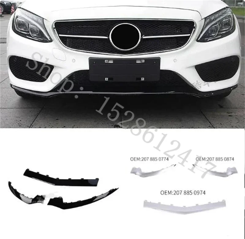 Front Bumper Spoiler Chrome Chromium Lip Diffuser For Mercedes E Class Klass W207 C207 Coupe A2078850874 A2078850974 A2078850774