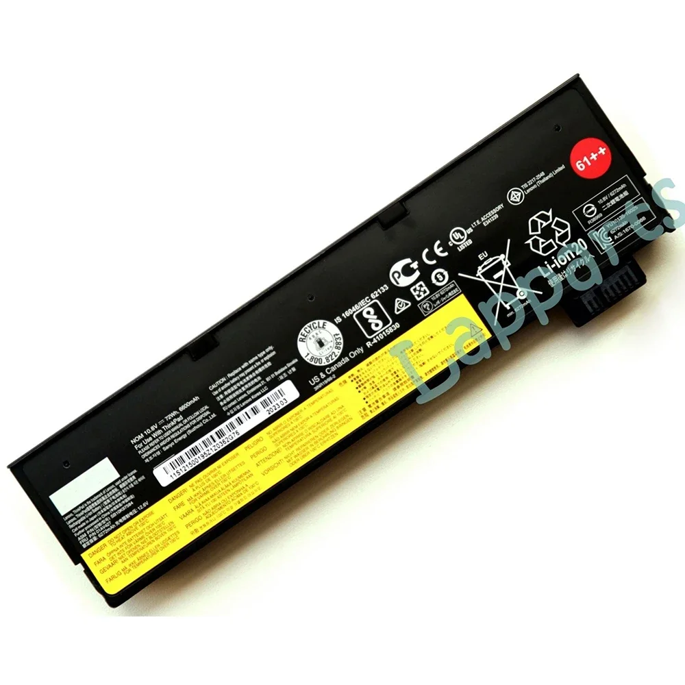 Imagem -03 - Lenovo-thinkpad Bateria do Portátil T470 61 ++ 10.8v 72wh T470 T480 T570 T580 P51s P52s 01av427 01av428 Brandnew Original