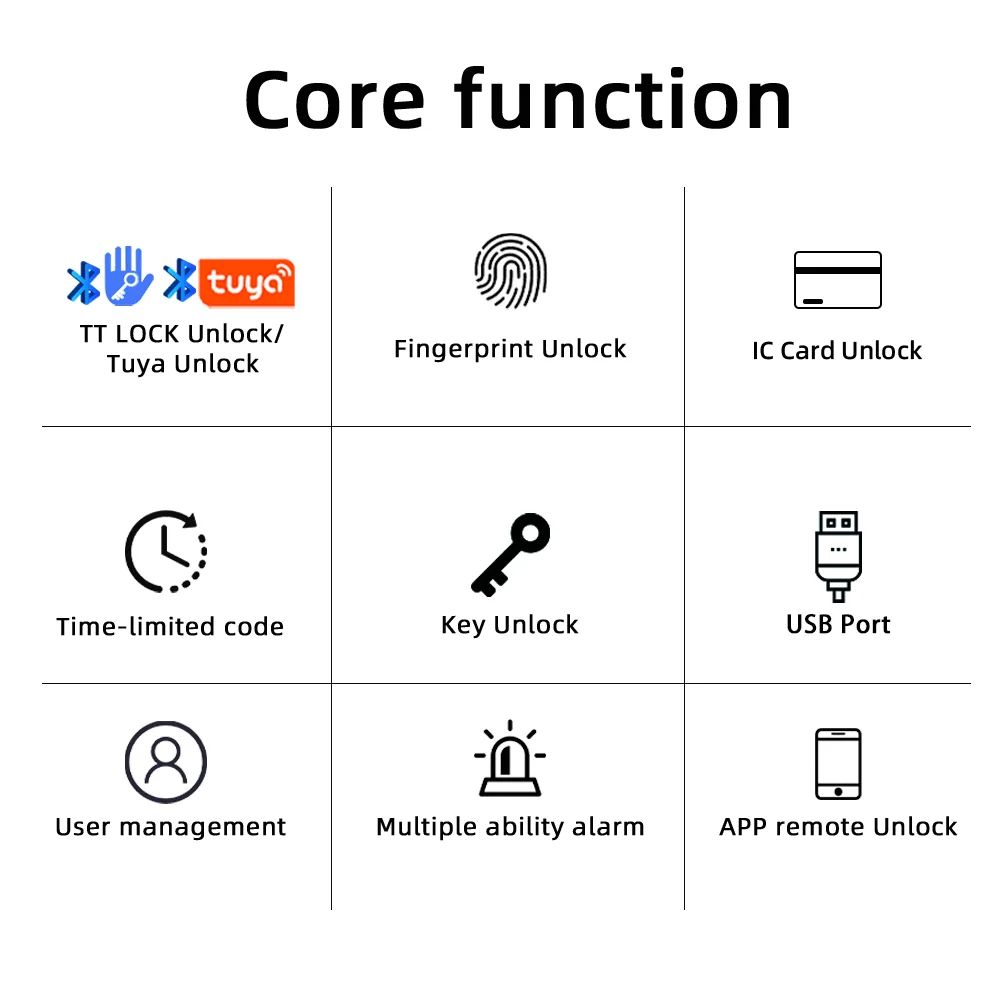 RAYKUBE M5 Tuya BLE Smart Fingerprint Door Lock Electronic Lock with Password/Key/Card/Smartlife/Tuya APP Unlock For Bedroom