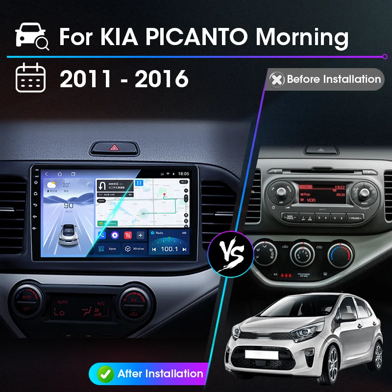 Android 12 Carplay Car Radio Multimidia Video Player For KIA PICANTO Morning 2011 2012 2013 2014 2015 2016 Navigation Head Unit