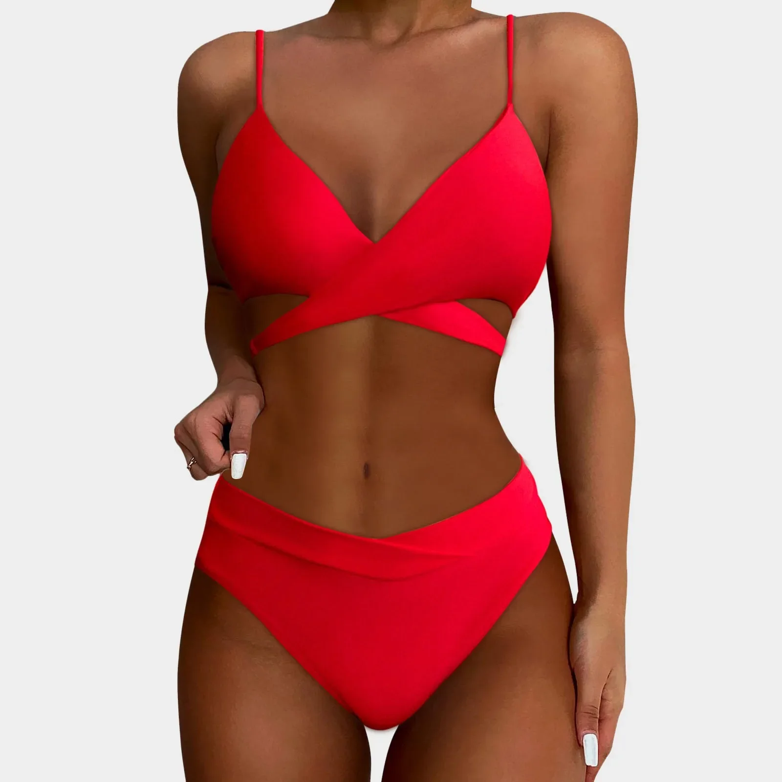 Bikini incrociato estremo per donna costumi da bagno ritagliati costume da bagno a vita alta micro bikini set costume da bagno triangolo beachwear 2024