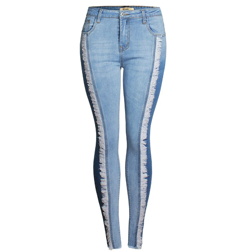 

Эластичные узкие джинсы с кисточками, женские брюки-карандаш, капри, женские джинсовые брюки, джеггинсы с эффектом пуш-ап, люксовый бренд 4XL xxxxl 3xl, лоскутное шитье