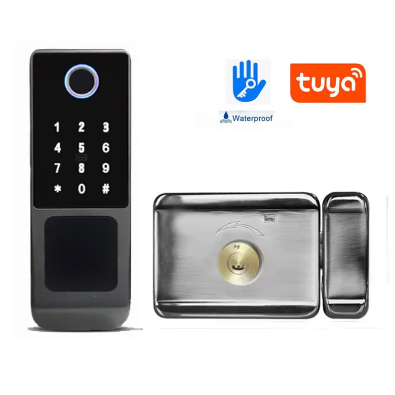 Waterproof Tuya Wifi Smart Lock Double Fingerprint Lock APP Remote Control Biometric Digital Code Outdoor Electronic Door Lock