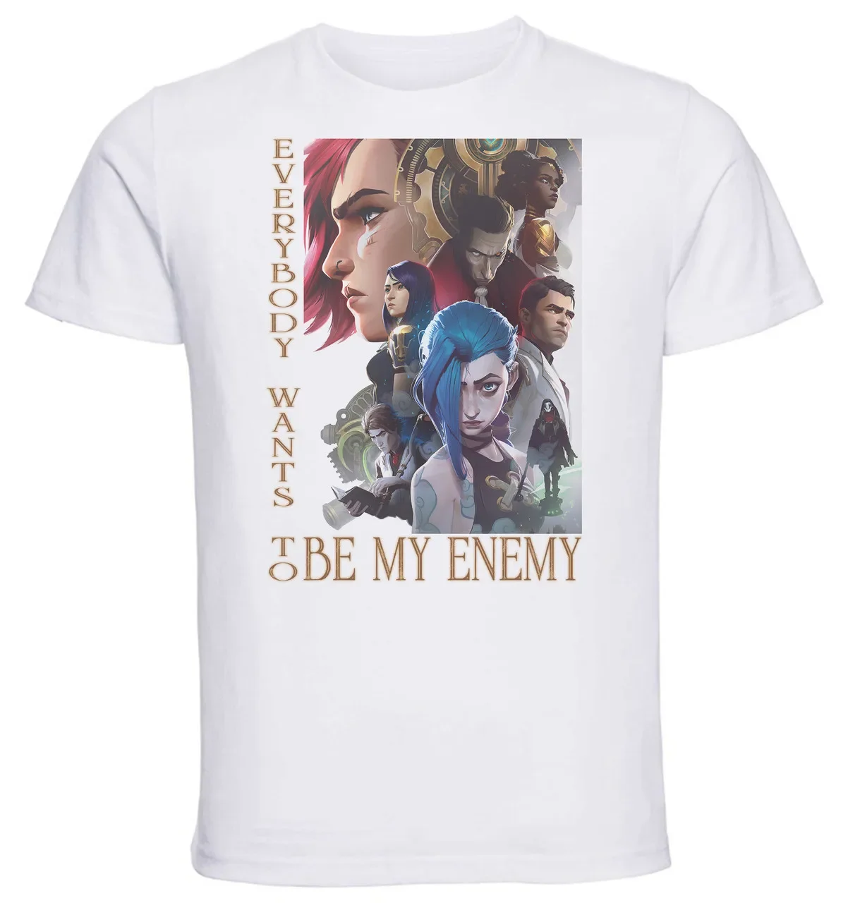 T-Shirt Unisex White Serie Tv Locandina Arcane My Enemy