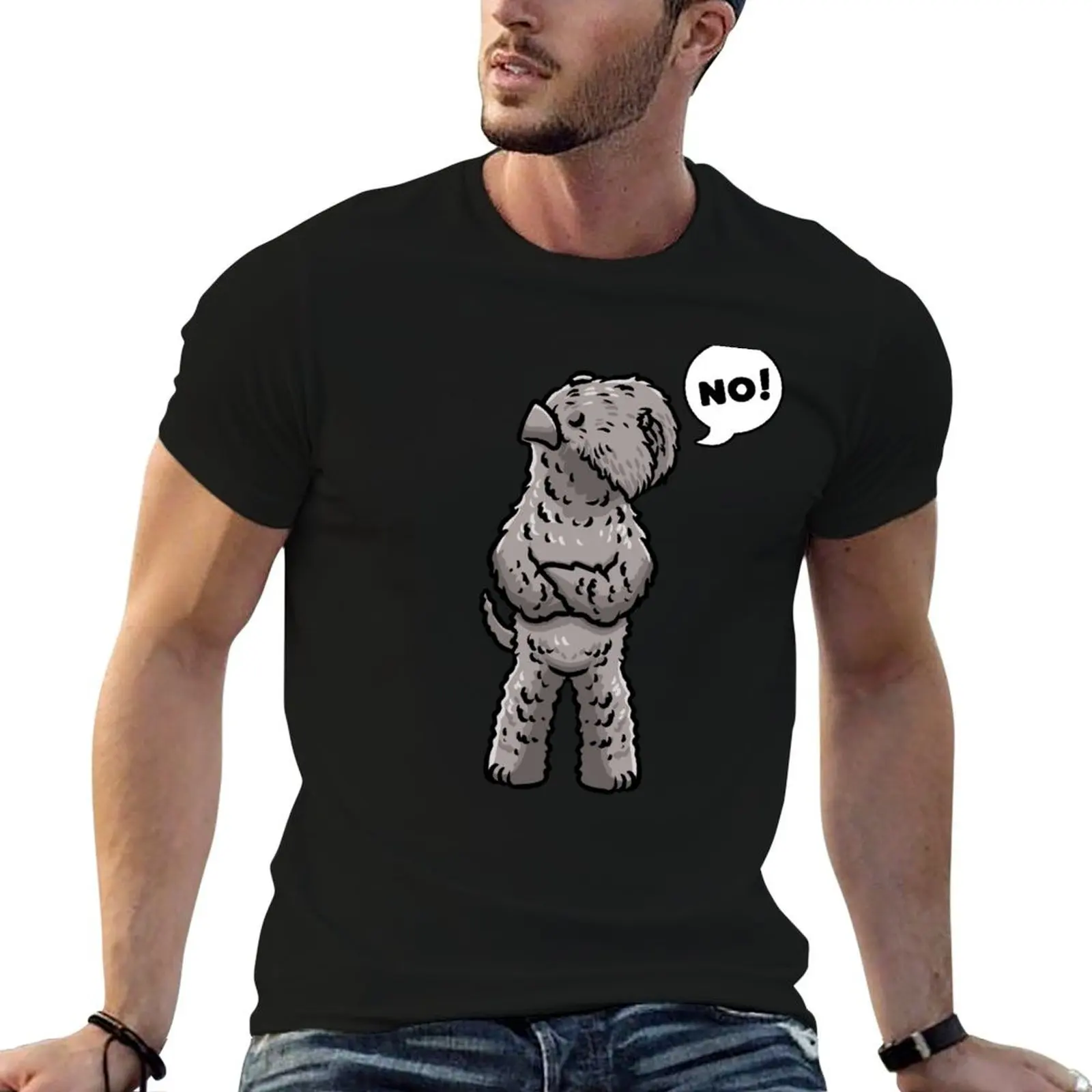 Camiseta Kerry Blue Terrier Dog Stubborn No para hombre, camiseta de algodón 100%, camiseta de diseñador para hombre, camisetas para hombre