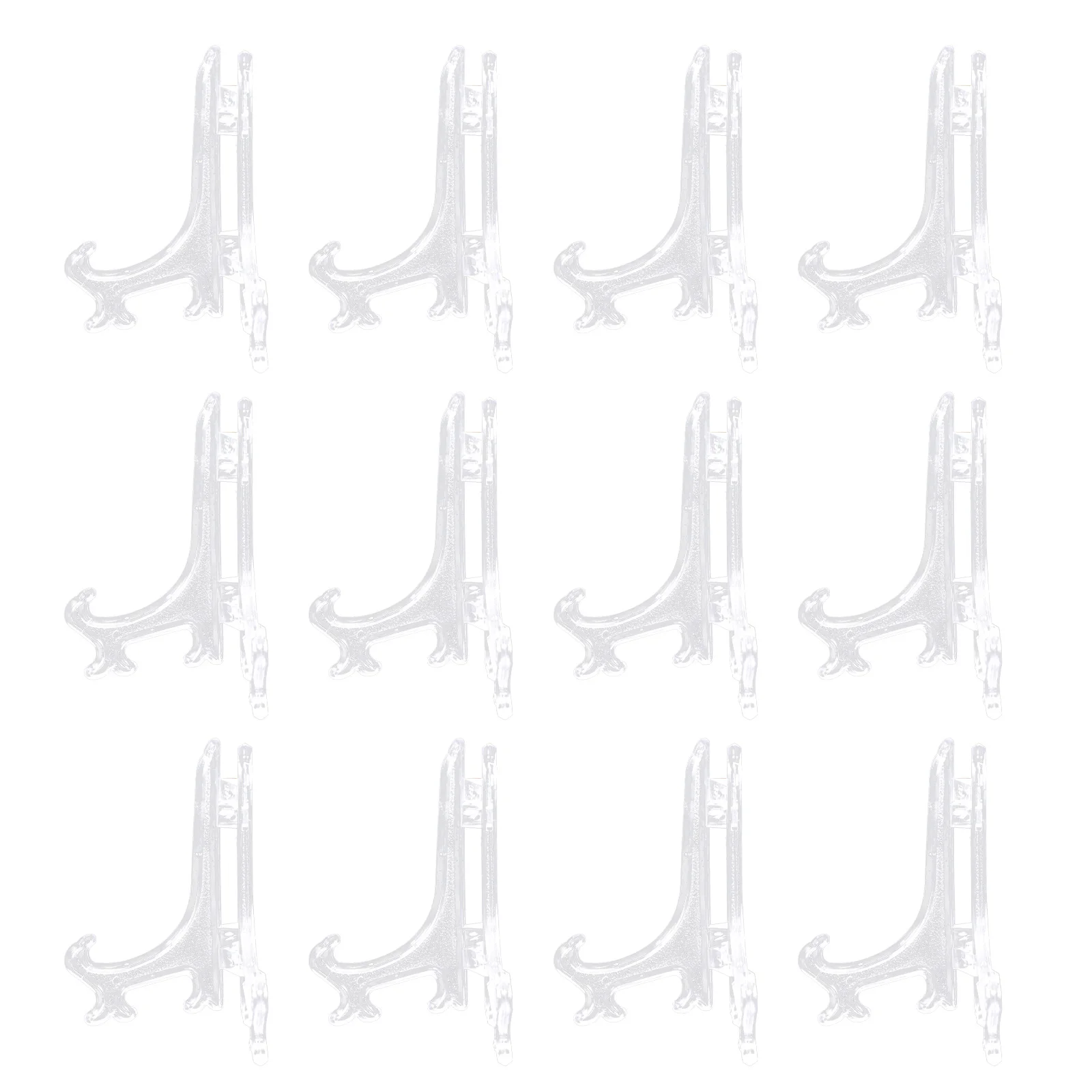 

12Pcs Clear Easel Frame Brackets Fold Flat Transparent Plates Holders Display Stands Plate Display Rack Dish Holder Home Use
