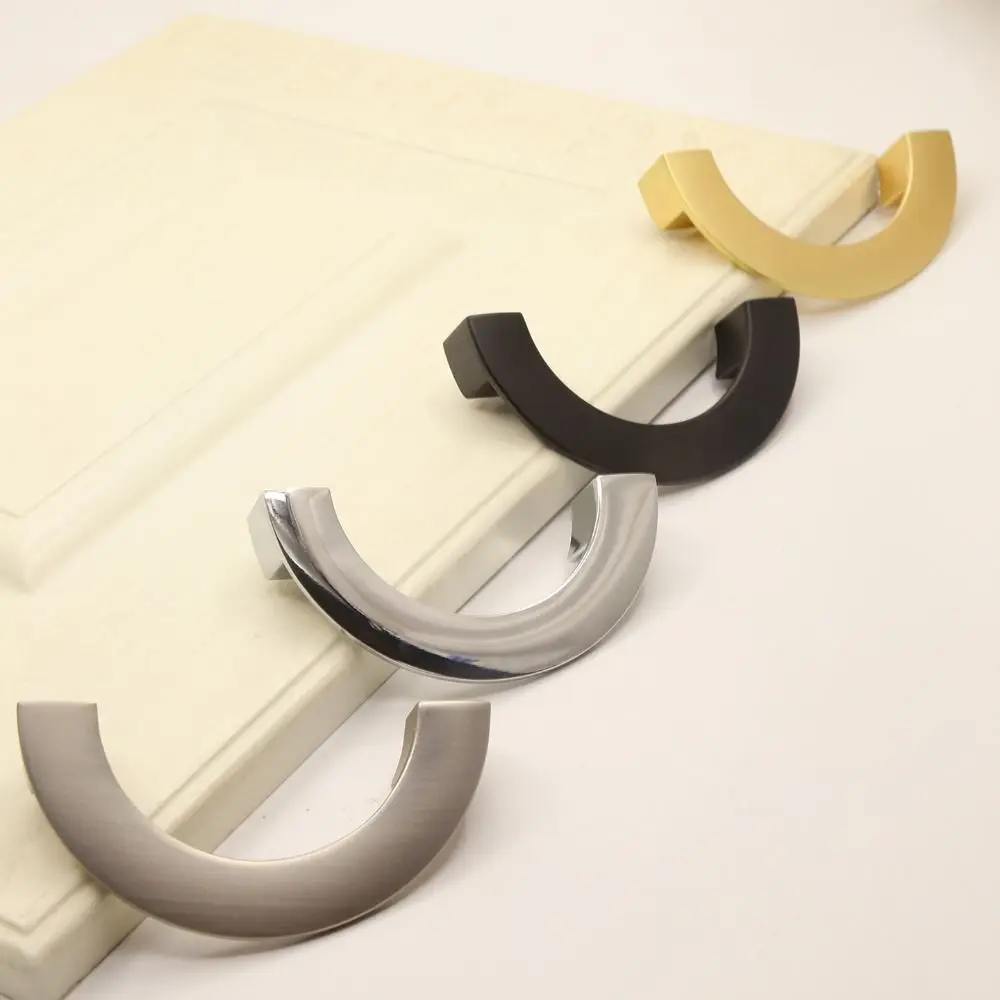 Semi-Circular Design Kitchen Cabinet Handle Elegant Easy Install Furniture Wardrobe Handle Sturdy Alloy Drawer Pull Kitchen