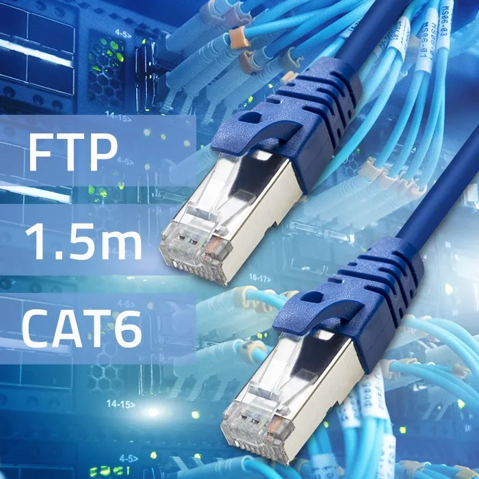 Qoltec FTP patchkabel | CAT6 | 2x RJ-45 | 1,5m | Hoge snelheid | Goud | Beschermd