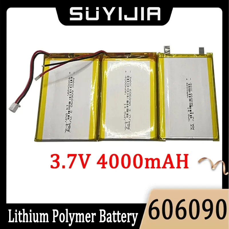 606090 3.7V 4000mAh Battery Lithium Polymer Rechargeable Cells for GPS PSP DVD Toy Powerbank Power Bank Tablet PC Robot LED Fan